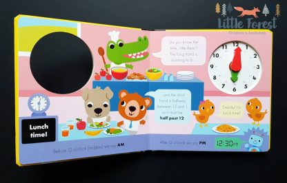 nauka zegara dla przedszkolaka książka z zegarem po angielsku