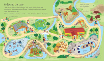 zoo książka z zadaniami dla dzieci i łamigłówkami po angielsku